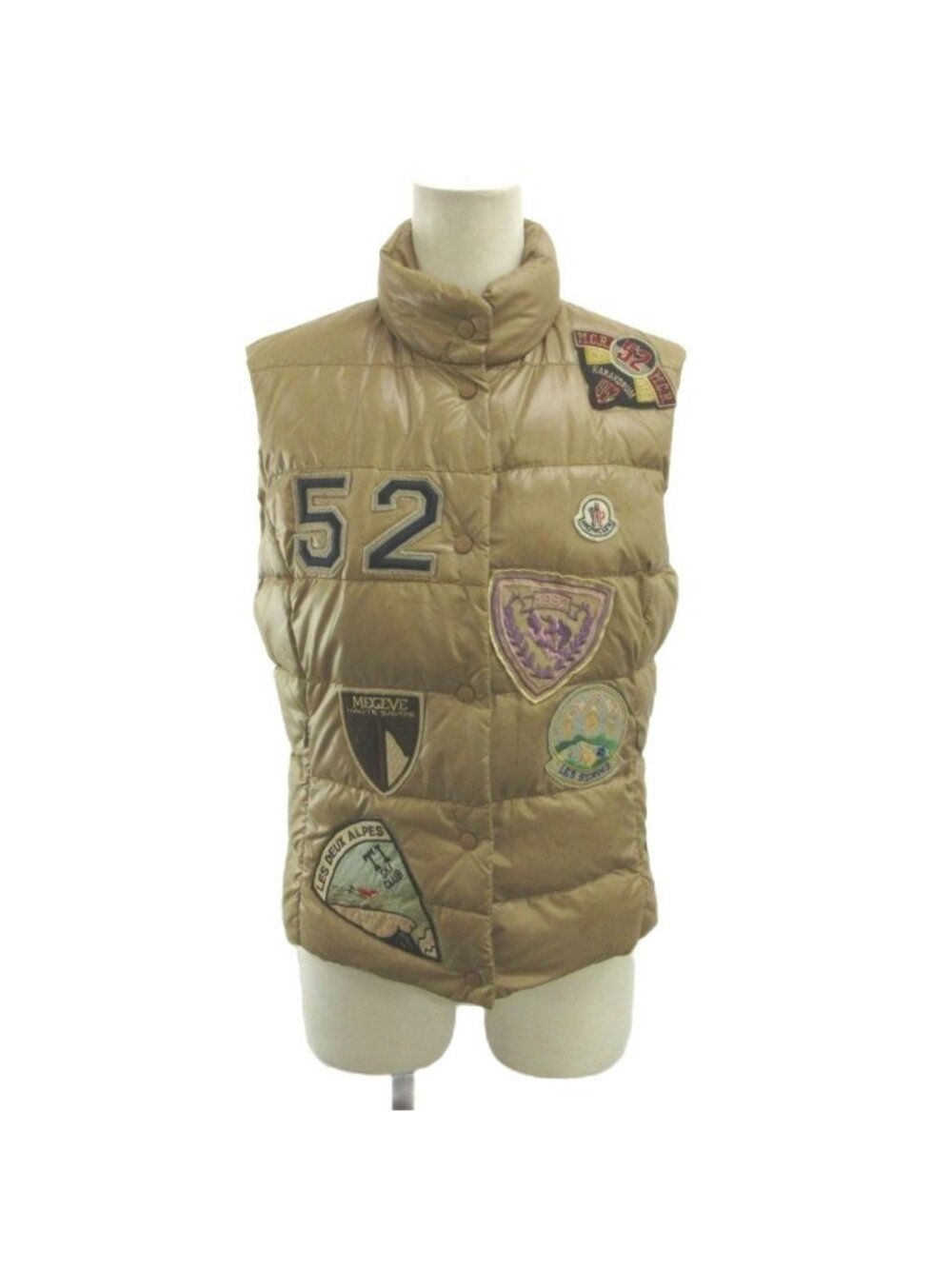 Moncler Ghana Special Down Vest Patch Nylon Beige Sleeveless 48307/60/68950 0